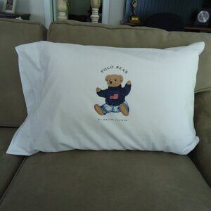 Ralph Lauren Polo Bear Pillowcase Vintage Standard Mint